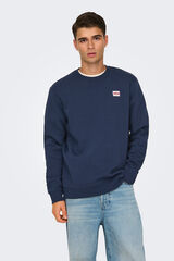 Only & Sons Herren-Sweatshirt mit regular fit und Rundhalsausschnitt. azul