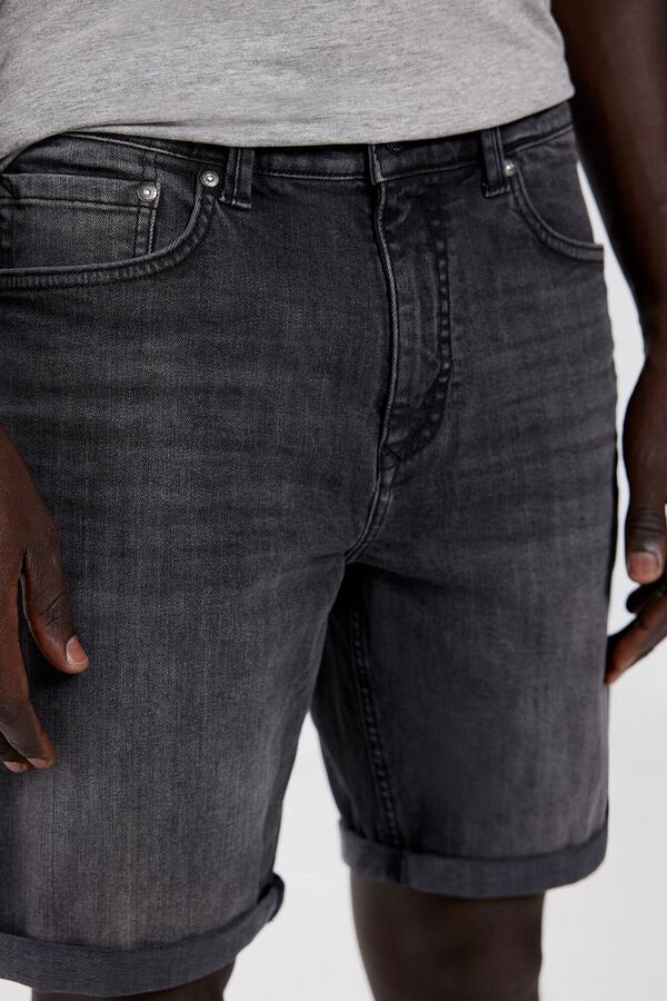 Springfield Bermuda denim slim preto  cinzento