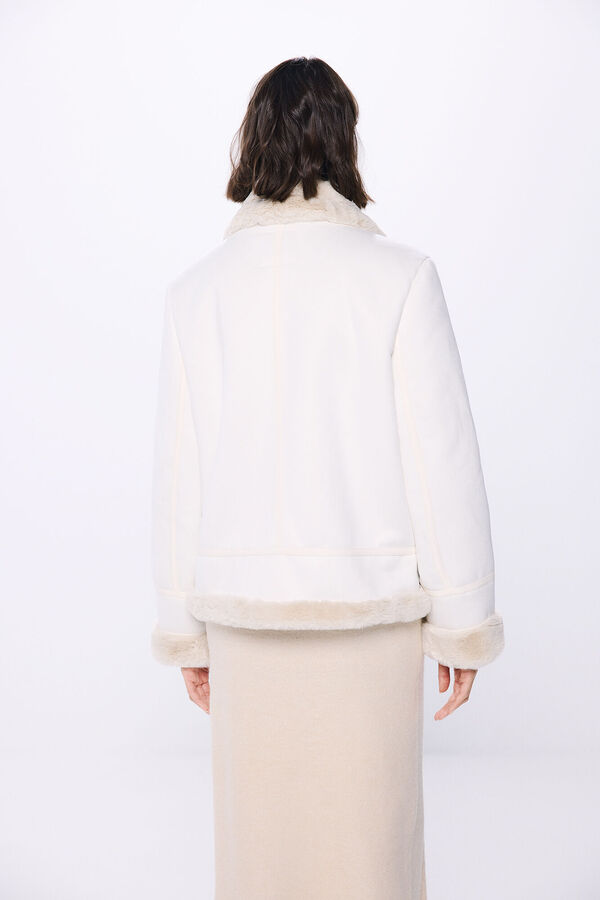 Springfield Chaqueta motera doble faz beige