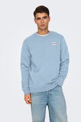 Only & Sons Sudadera de hombre de cuello redondo regular fit. azul
