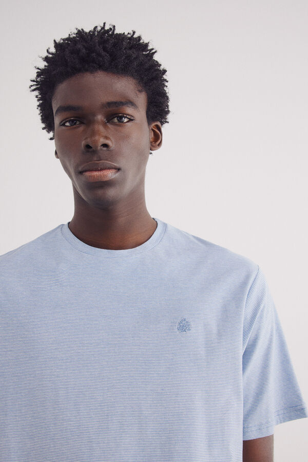 Springfield Camisola microrriscas azul