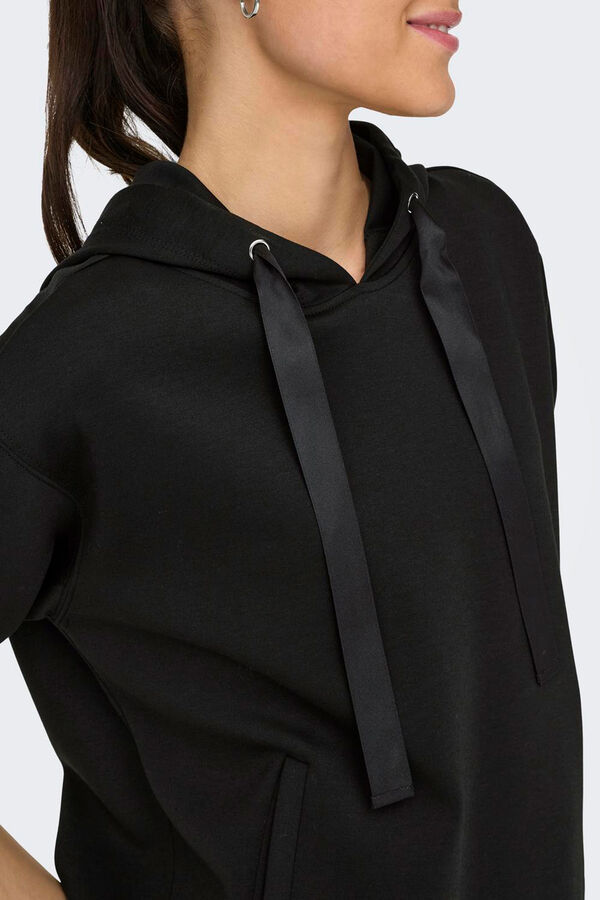 Only Sudadera lisa con capucha negro
