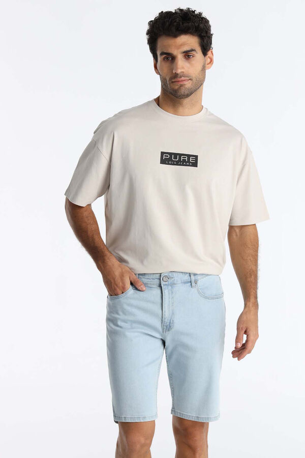 Lois Bermuda slim fit de cintura m&eacute;dia azul