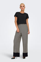 Only Calças largas e fluído com cintura elástica preto