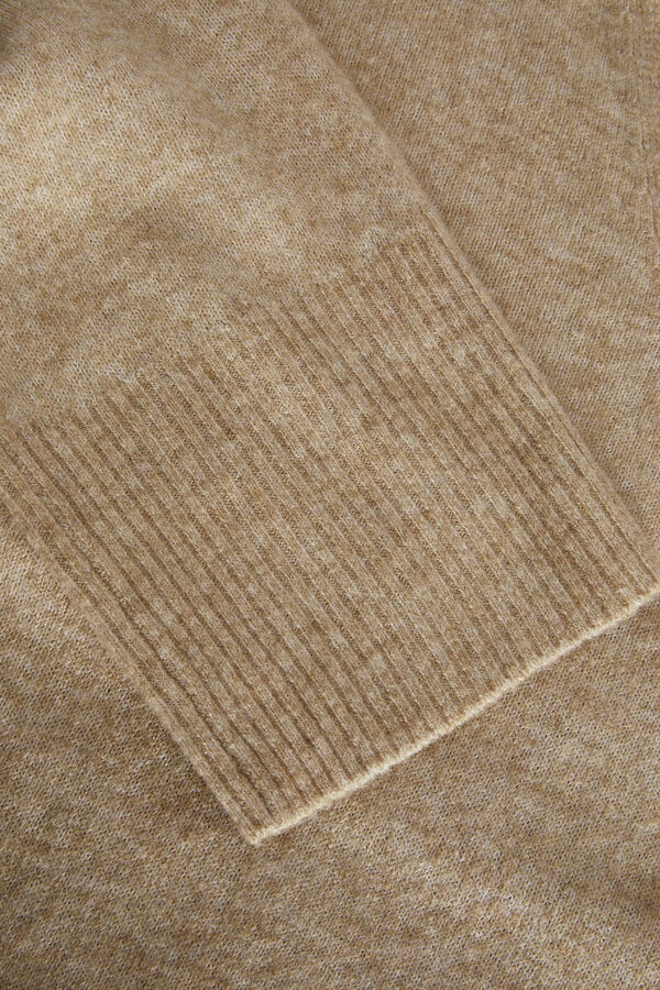 Jack & Jones Suéter liso com gola em liso bege