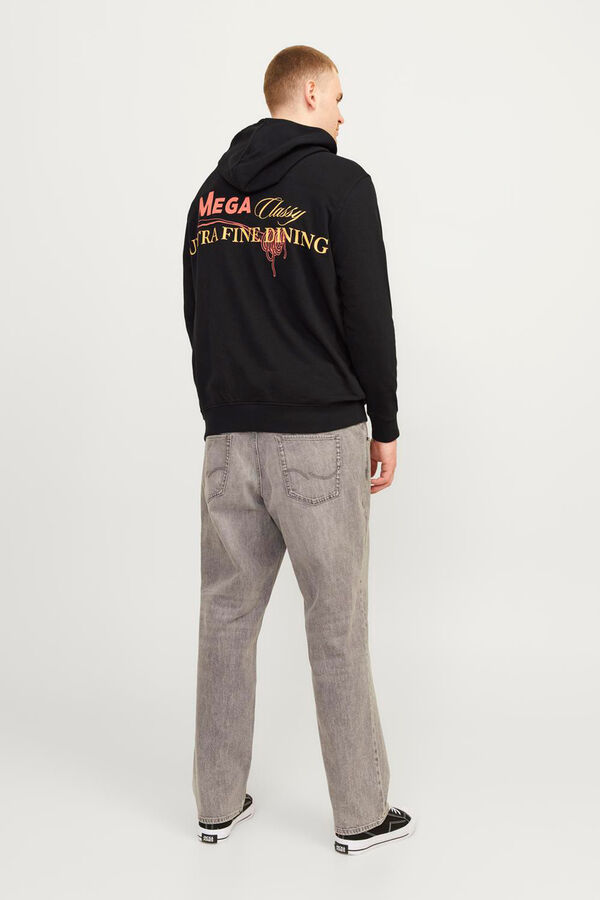 Jack & Jones PLUS Sudadera capucha con dibujo estampado PLUS negro