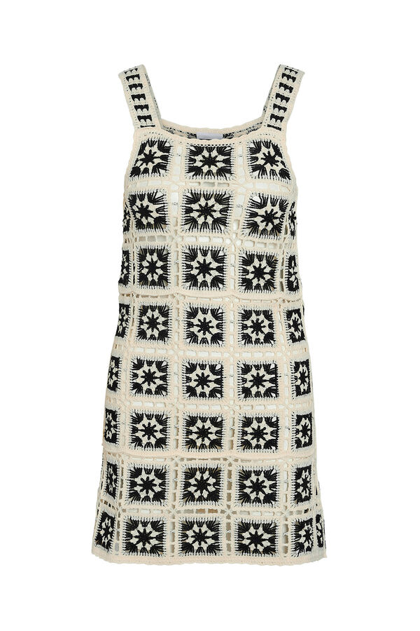 Noisy May Vestido de crochê vazado cinzento