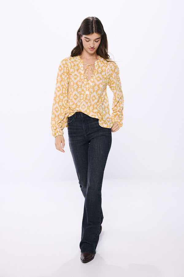 Springfield Blusa estampado &eacute;tnico amarillo