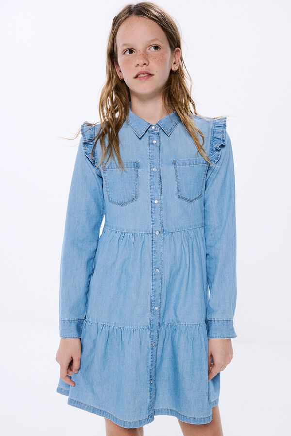 Springfield Kids Vestido denim menina azul