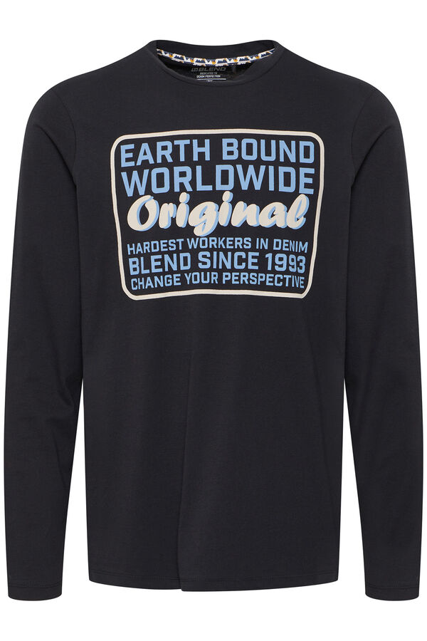 Blend Camiseta Manga Larga Print negro