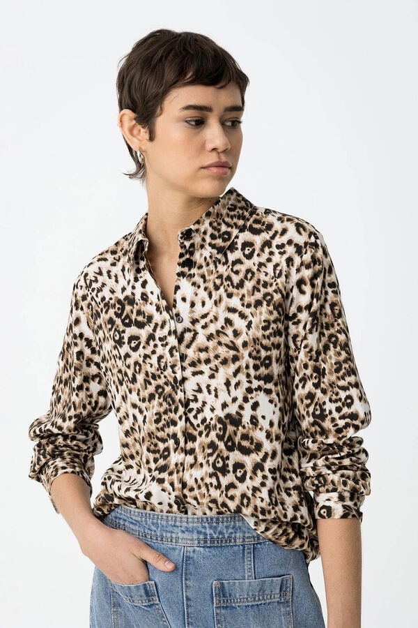 Tiffosi Camisa Estampado Leopardo nude