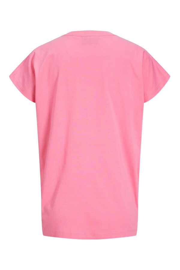 Jack & Jones Camiseta estampada com manga japonesa rosa