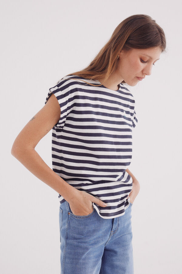 Springfield Camiseta "Daisy "rayas azul