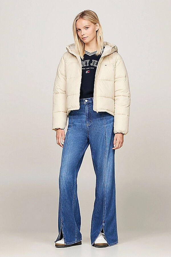 Tommy Jeans Chaqueta acolchada con capucha y cremallera azul