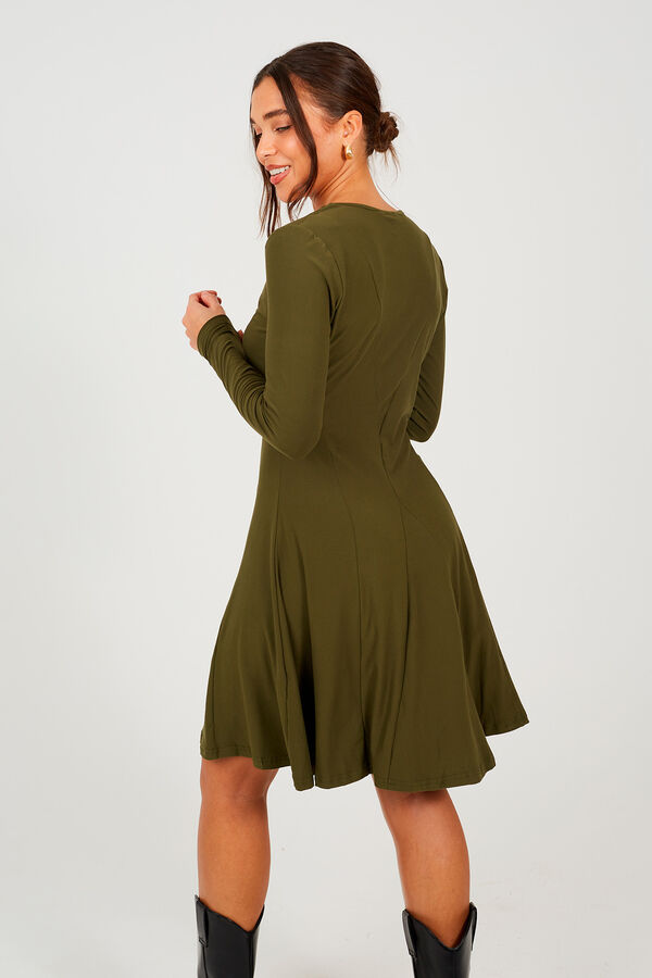 Brave Soul Vestido corto de manga larga verde