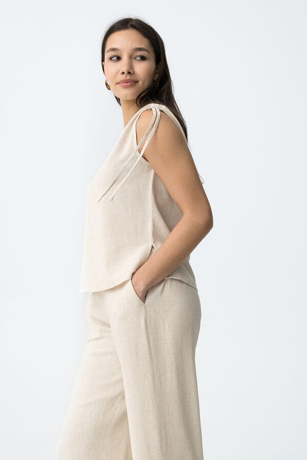 Tiffosi Top con lazos beige