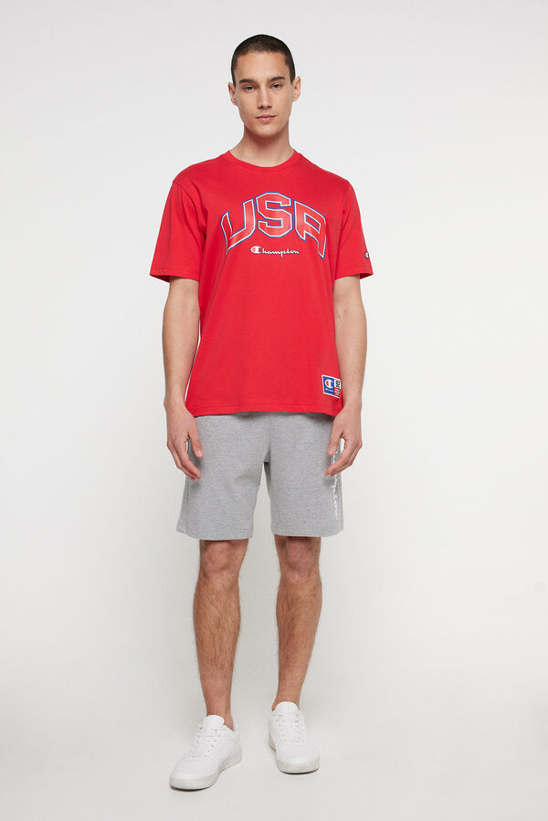 Champion T-shirt manga curta de homem vermelho
