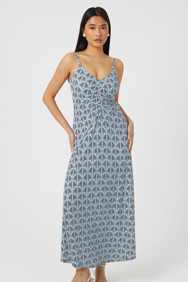 Brave Soul Vestido comprido estampado branco