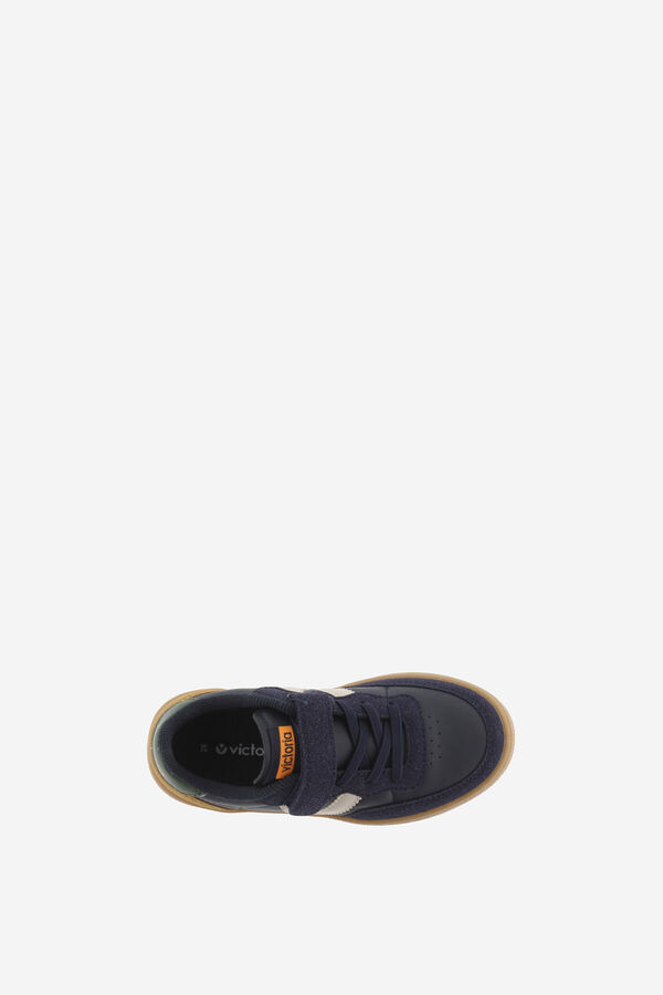 Victoria Kids T&ecirc;nis infantil com detalhes contrastantes e cadar&ccedil;os el&aacute;sticos azul