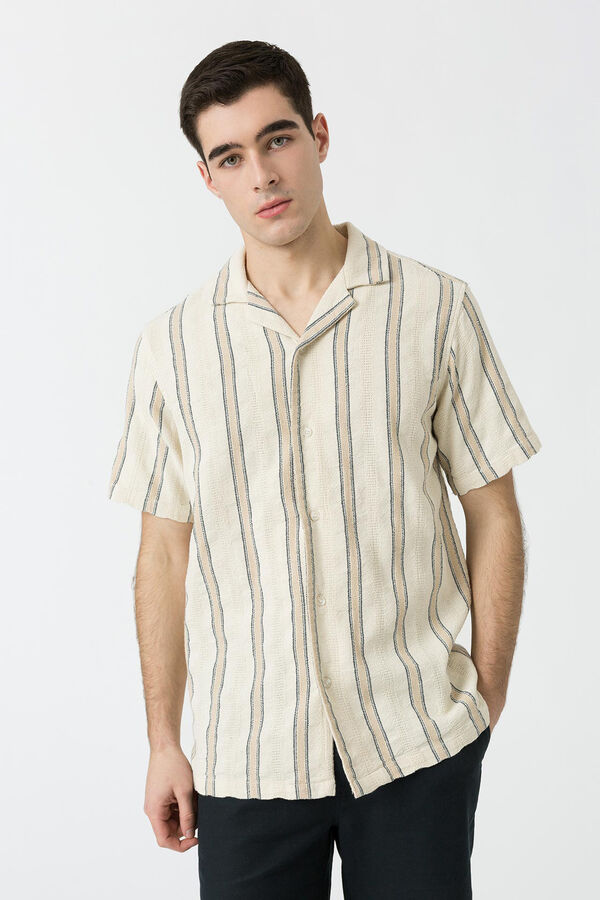 Tiffosi Camisa de rayas beige