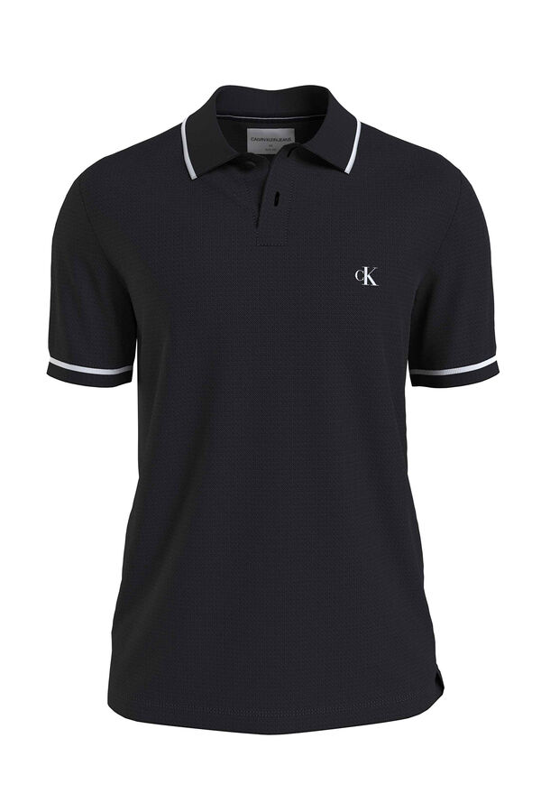 CK Jeans Polo manga curta de homem preto