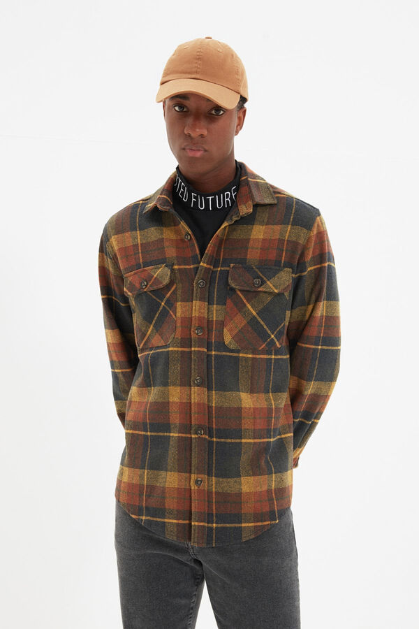 Trendyol Sobrecamisa de cuadros rojo