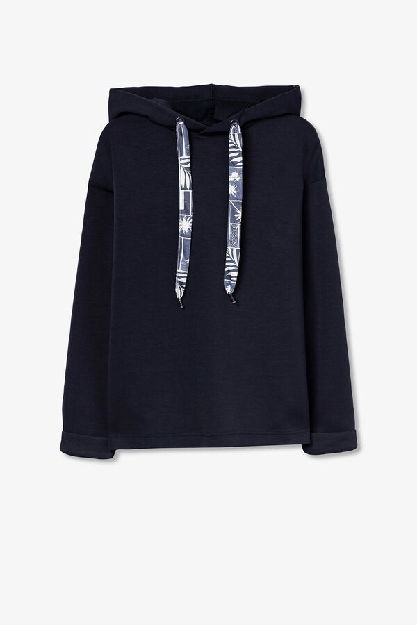 Tiffosi Moletom com capuz estampado com cord&atilde;o azul
