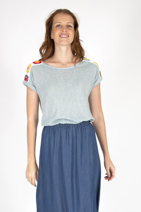 Brave Soul T-shirt de manga curta e crochet azul