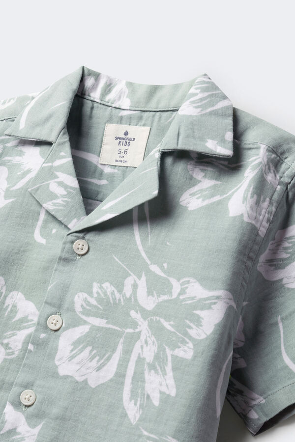 Springfield Kids Camisa hawaiana ni&ntilde;o verde