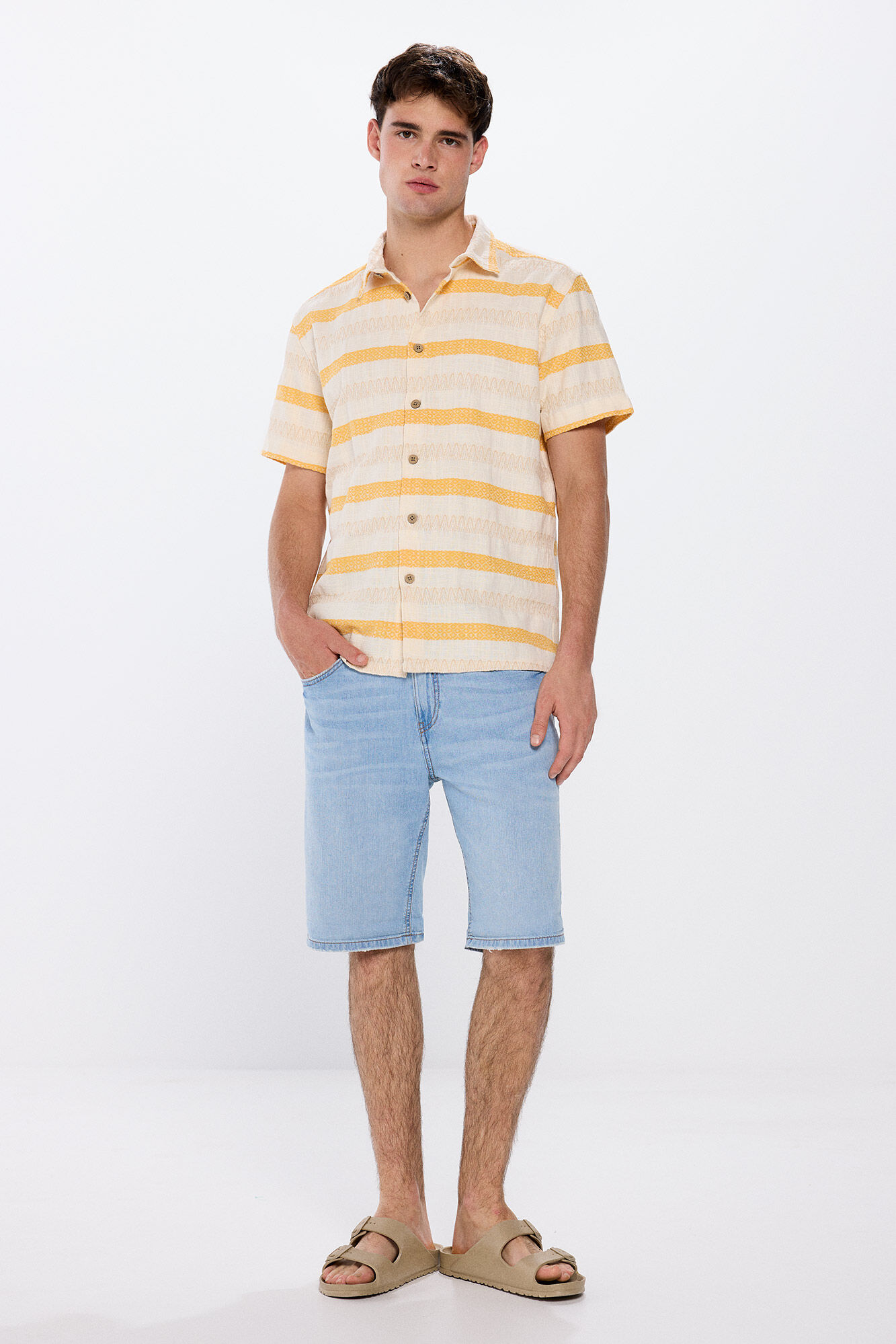 Springfield Camisa manga corta jacquard