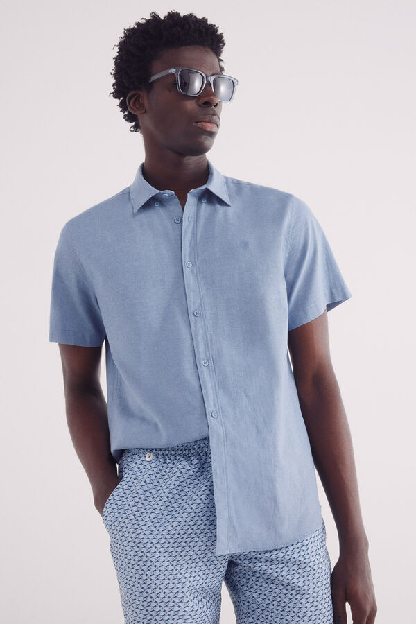 Springfield Ba&ntilde;ador estampado azul