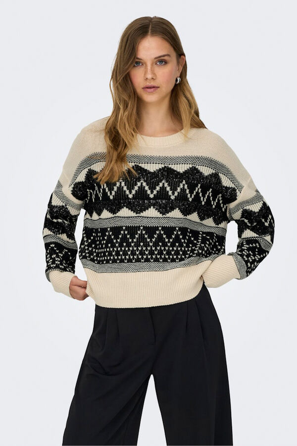 Only Su&eacute;ter de lantejoulas branco