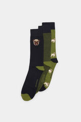 Springfield Pack 3 calcetines perro carlino verde