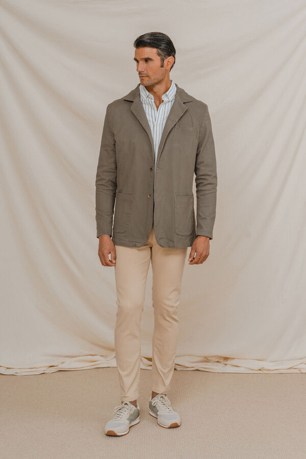 Celopman Blazer Casual Algod&oacute;n verde