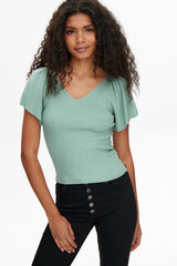 Only Top manga curta la&ccedil;o  verde