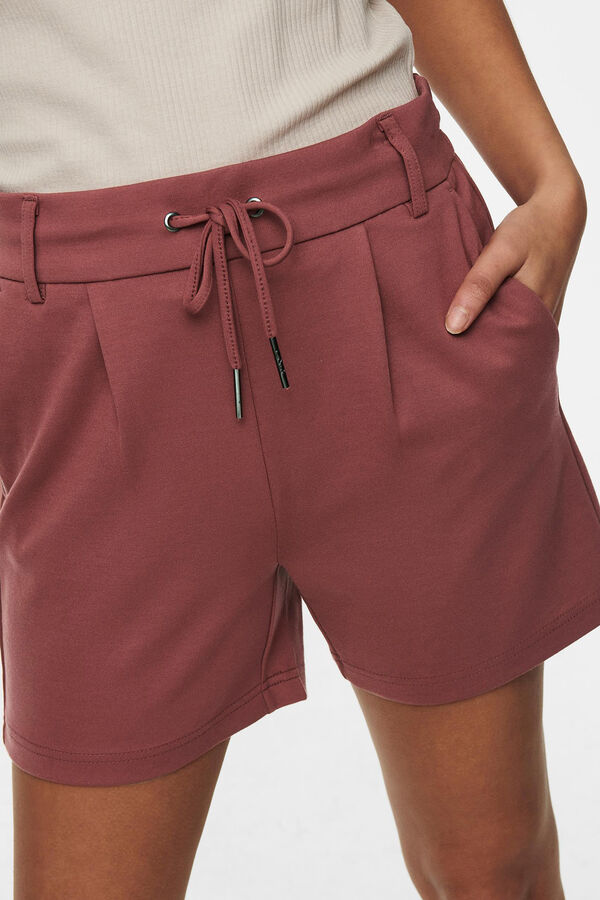 Only Short de pinzas y bolsillos rojo