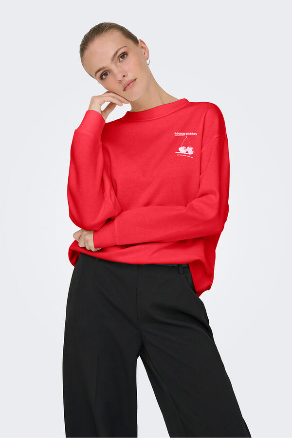 JDY Sweatshirt gola redonda vermelho