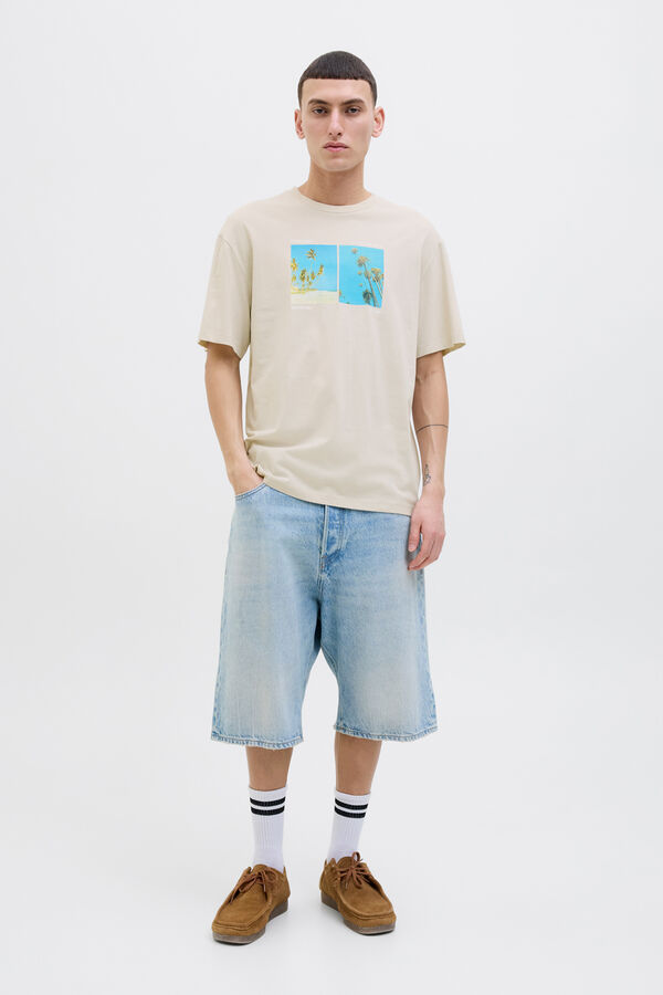 Jack & Jones Camiseta relaxed fit estampada gris