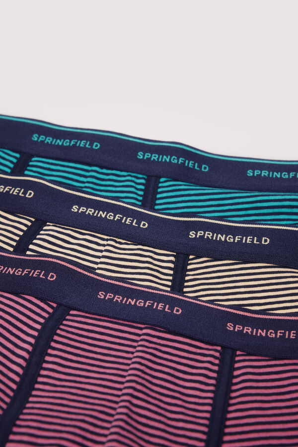 Springfield Pack 3 boxers rayas azul