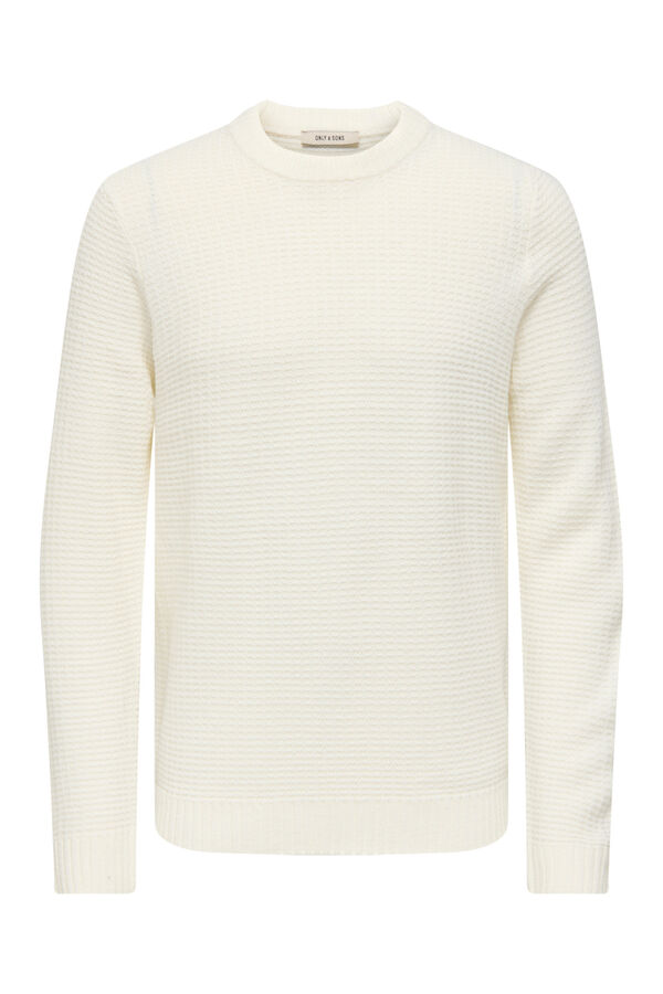 Only & Sons Jersey cuello redondo blanco