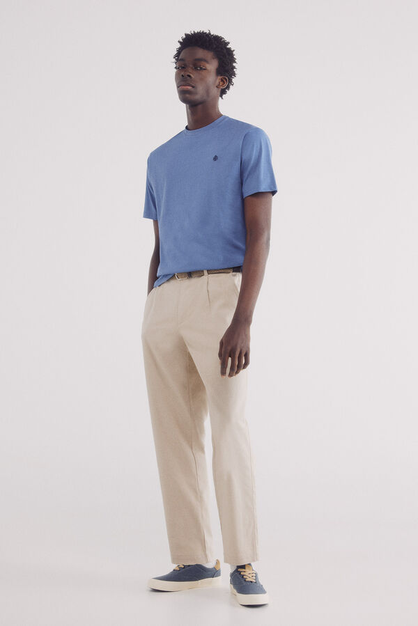 Springfield Camiseta básica com gola redonda azul