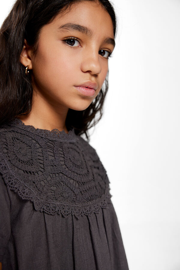 Springfield Kids Vestido colar crochet menina cinzento