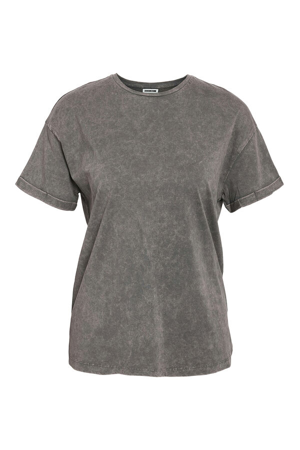 Noisy May T-shirt efeito lavado cinzento
