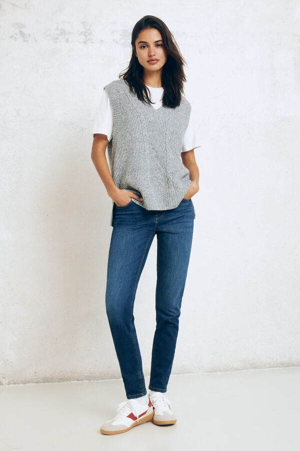 Springfield Jeans slim cropped azul