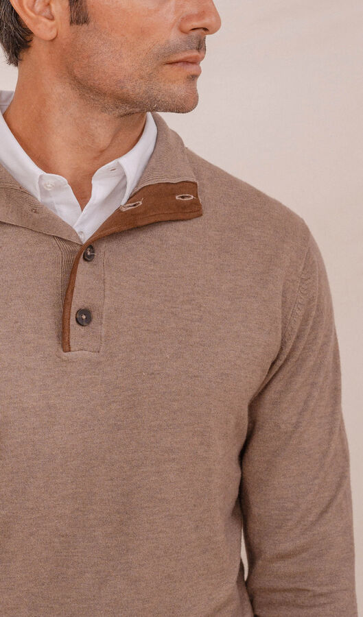 Celopman Jersey Cuello Polo Vivos beige