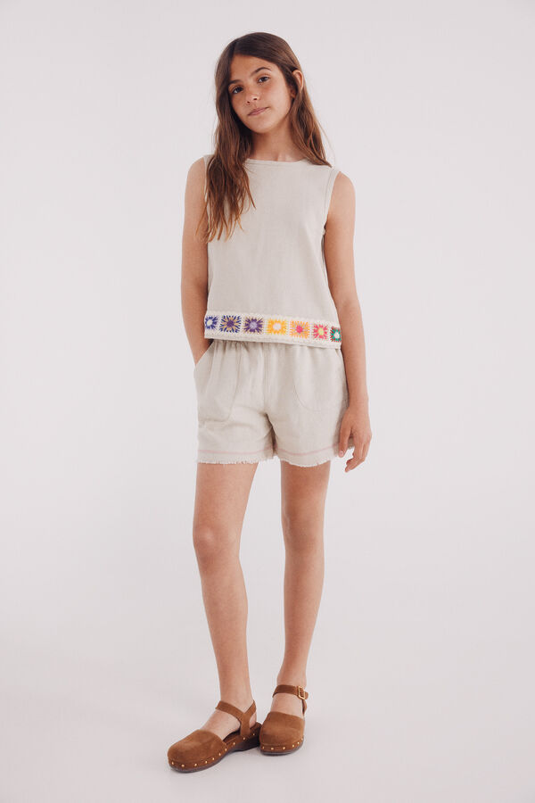 Springfield Kids Calções linho menina castanho