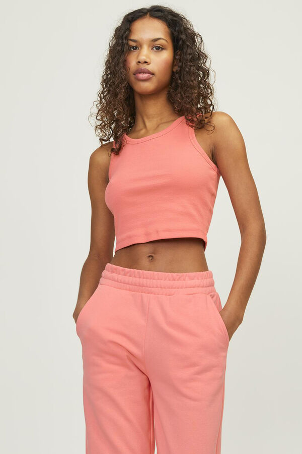 Jack & Jones Top com alças caneladas vermelho