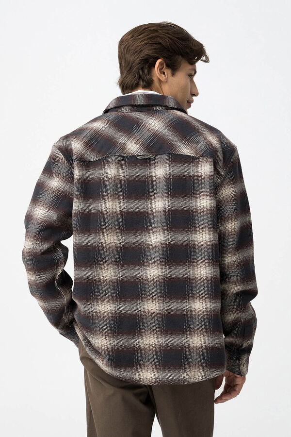 Tiffosi Sobrecamisa Oversized de Franela azul