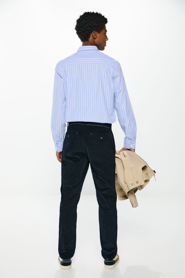 Springfield Cal&ccedil;as de veludo cal&ccedil;as chino com veludo confort&aacute;vel azul