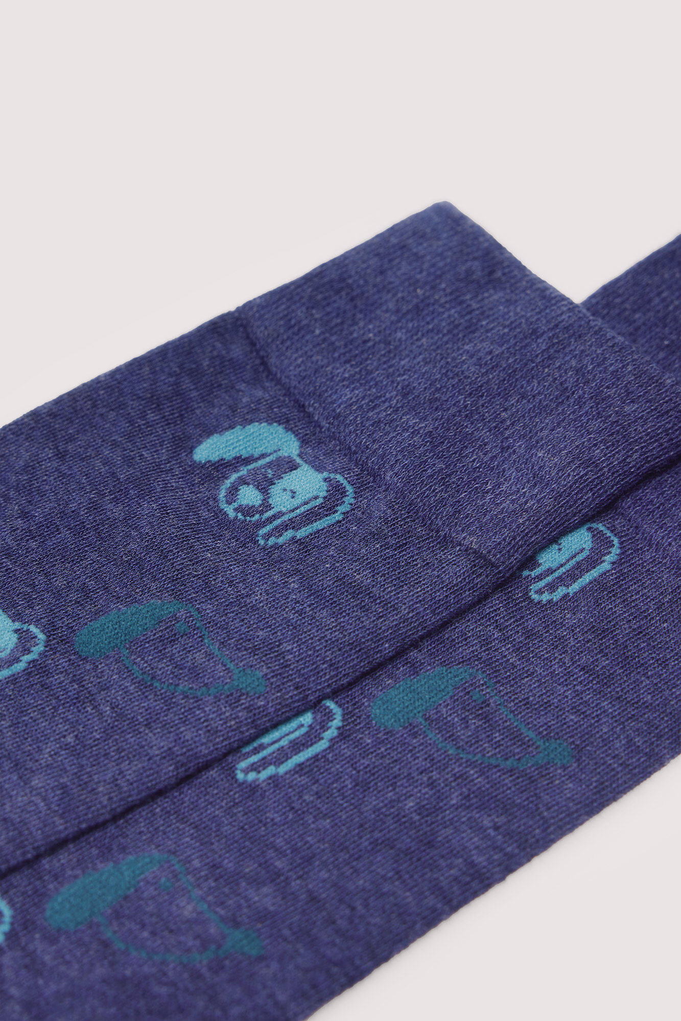 Springfield Meia jacquard com cara de cachorro